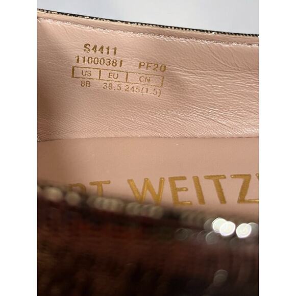 Stuart Weitzman Gabby Metallic Chain Link Ballet Flats Size 8B - Picture 6 of 7